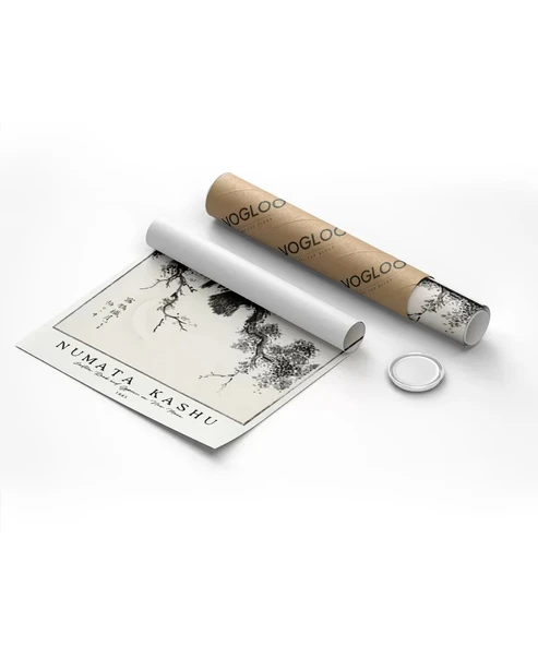 Çerçevesiz Poster Numata Kashu Yeni Ay'da Doğu Kalesi ve Selvi - Resim 8