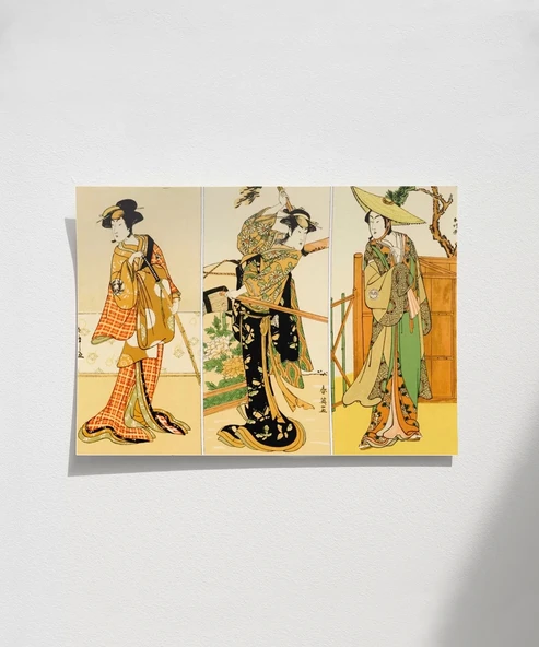 Çerçevesiz Poster Samuray ve Hanım ürün görseli