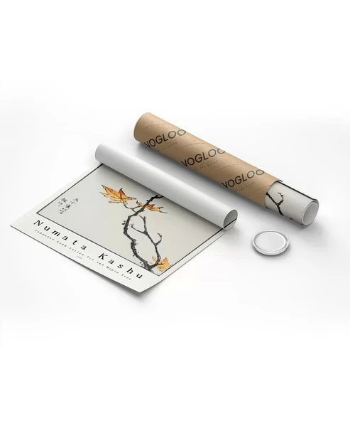 Çerçevesiz Poster Numata Kashu Japon Uzun Kuyruklu Baştankara ve Akçaağaç - Resim 8