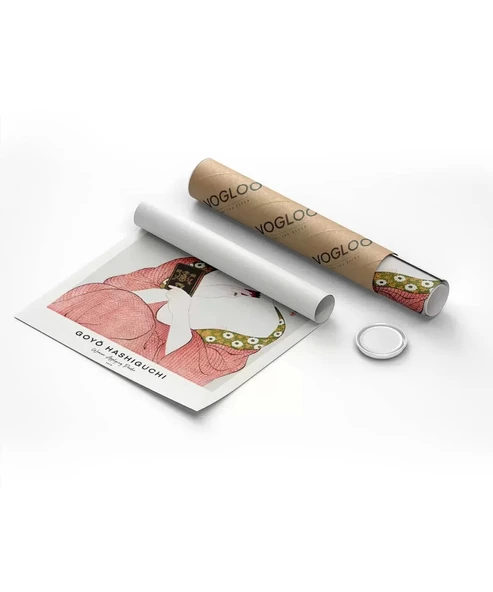 Çerçevesiz Poster Goyo Hashiguchi-Pudra Süren Kadın - Resim 8