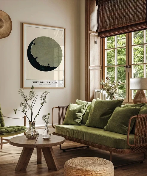 Çerçevesiz Poster Shin Bijutsukai Ay İllüstrasyonu - Resim 5