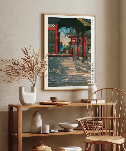 Çerçevesiz Poster Kawase Hasui Meguro Fudo Tapınağı - Resim 3