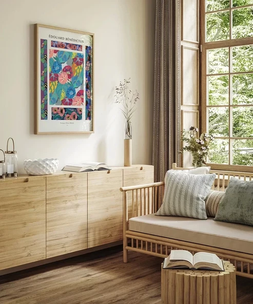 Çerçevesiz Poster Edouard Benedictus Vintage Çiçek Motifleri - Resim 3