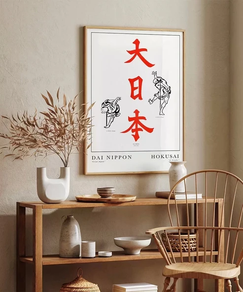 Çerçevesiz Poster Hokusai Çalışma Dai Nippon Büyük Japonya - Resim 4