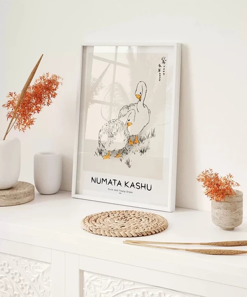 Çerçevesiz Poster Numata Kashu Ördekler ve Çimen - Resim 4