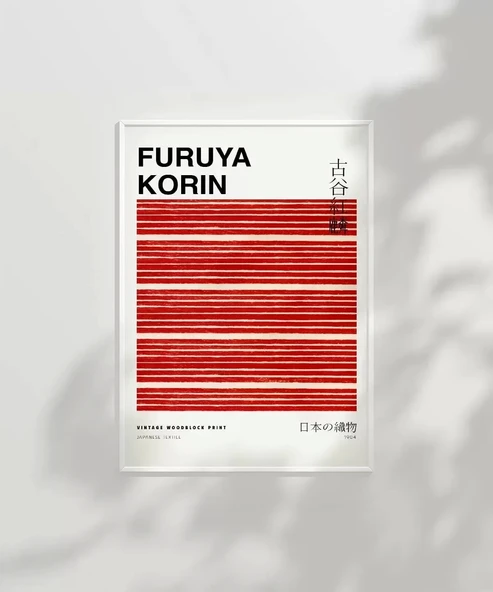 Çerçevesiz Poster Fruya Korin-Vintage Japon Deseni Baskı No 3 - Resim 7