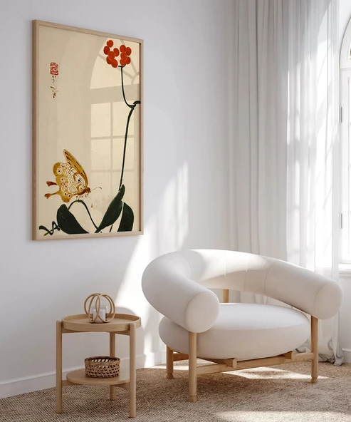 Çerçevesiz Poster Kelebeğin Dokunuşu - Resim 5