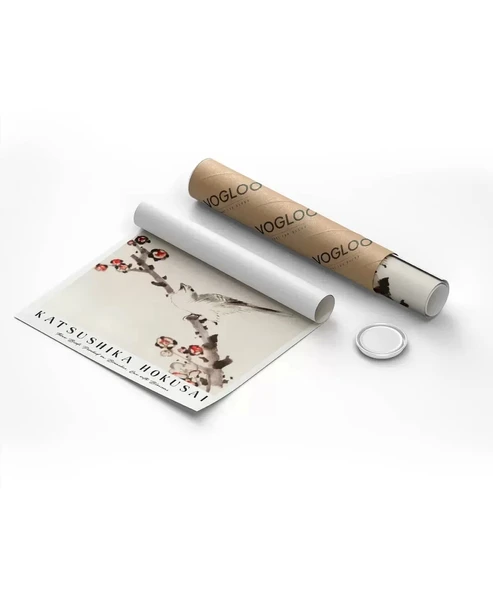 Çerçevesiz Poster Hokusai Dallara Tünemiş Üç Kuş - Resim 8