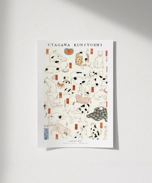 Çerçevesiz Poster Utagawa Kuniyoshi Kediler ürün görseli