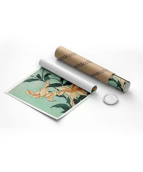 Çerçevesiz Poster Hokusai Zambaklar - Resim 8