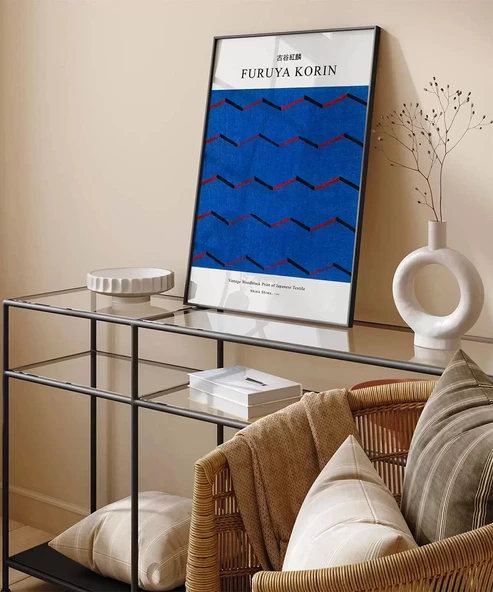 Çerçevesiz Poster Fruya Korin-Vintage Japon Deseni Baskı No 2 - Resim 4