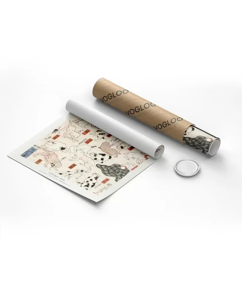 Çerçevesiz Poster Utagawa Kuniyoshi Kediler - Resim 8