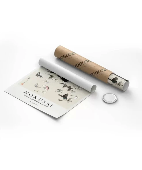 Çerçevesiz Poster Hokusai Hokusai'nin Kelebekleri ve Güveleri - Resim 8