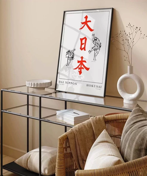 Çerçevesiz Poster Hokusai Çalışma Dai Nippon Büyük Japonya - Resim 6