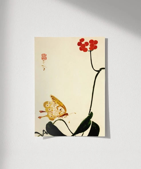 Çerçevesiz Poster Kelebeğin Dokunuşu ürün görseli