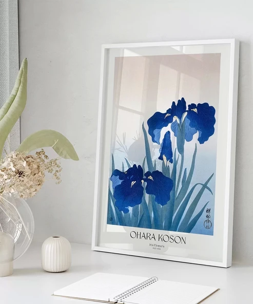 Çerçevesiz Poster Ohara Koson İris Çiçekleri - Resim 5