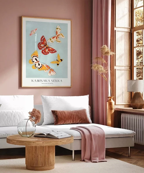 Çerçevesiz Poster Kamisaka Sekka Japon Kelebekler - Resim 3