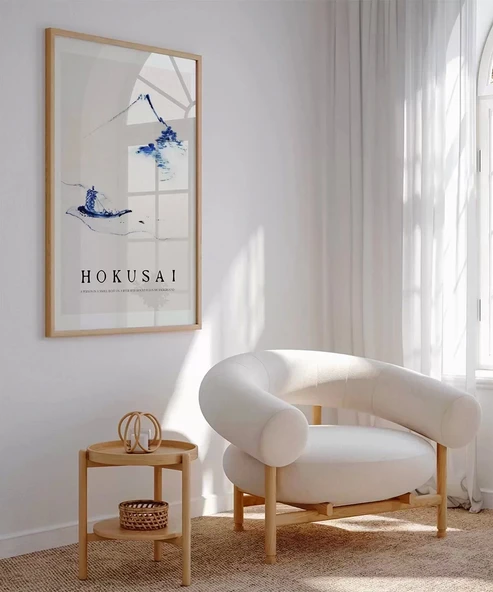 Çerçevesiz Poster Hokusai Fuji Dağı Önünde Teknede Bir Kişi - Resim 6