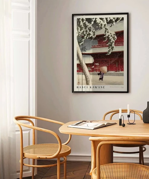 Çerçevesiz Poster Hasui Kawase Shiba'daki Het Zojo Heiligdom - Resim 6