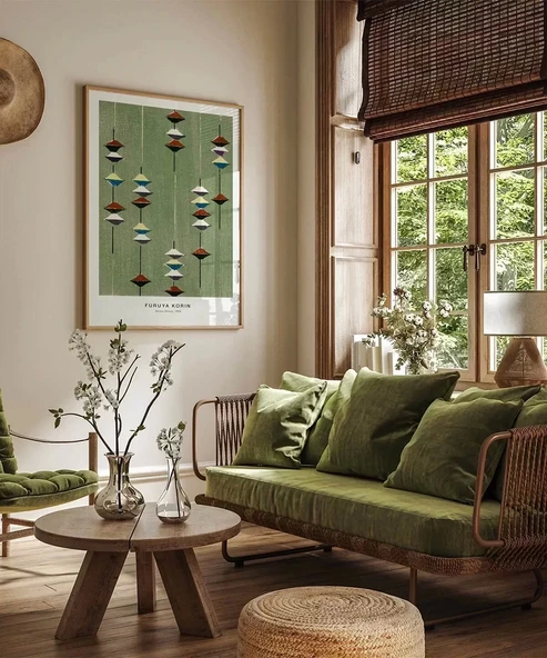 Çerçevesiz Poster Fruya Korin-Vintage Japon Deseni Baskı No 1 - Resim 4