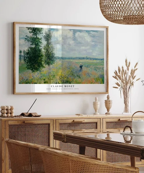Çerçevesiz Poster Claude Monet Poppy Fields Near Argenteuil - Resim 4