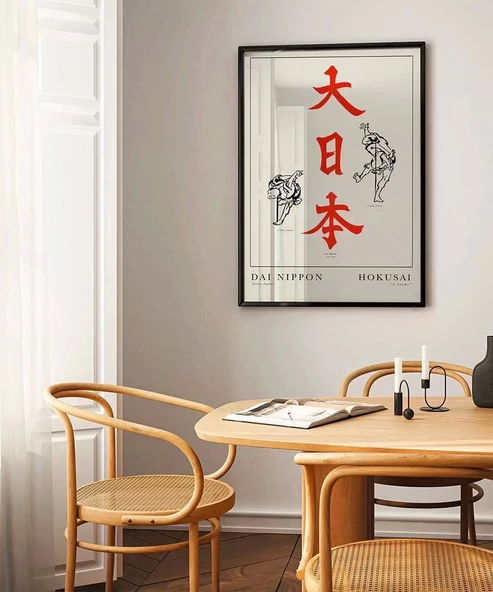 Çerçevesiz Poster Hokusai Çalışma Dai Nippon Büyük Japonya - Resim 5