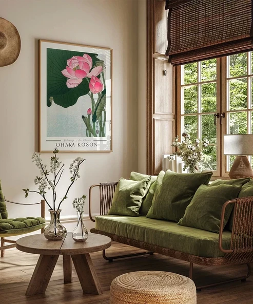 Çerçevesiz Poster Ohara Koson Çiçek Açan Lotus - 3