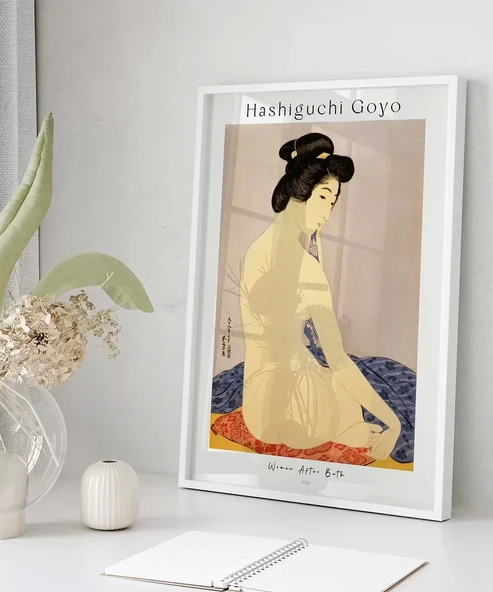 Çerçevesiz Poster Hashiguchi Goyo Banyodan Sonra Kadın - Resim 6