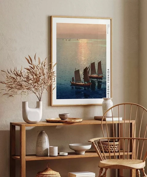 Çerçevesiz Poster Hiroshi Yoshida Işıltılı Deniz - Resim 4