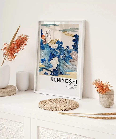 Çerçevesiz Poster Kuniyoshi Fuji no Yukei - Resim 6