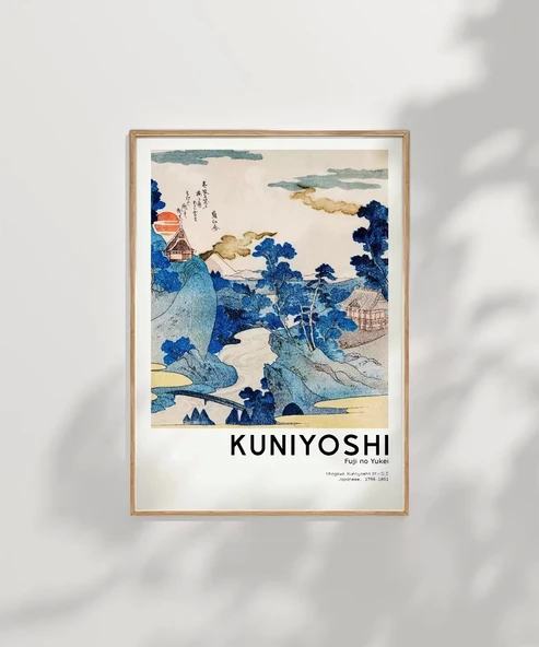 Çerçevesiz Poster Kuniyoshi Fuji no Yukei - Resim 7