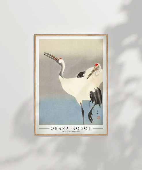 Çerçevesiz Poster Ohara Koson İki Turna - Resim 7