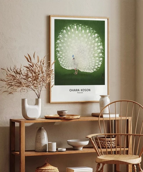 Çerçevesiz Poster Ohara Koson Tavuskuşu - Resim 5