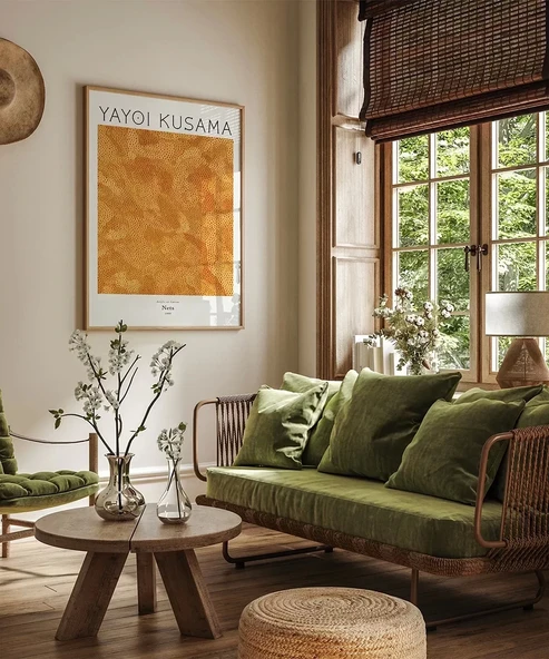 Çerçevesiz Poster Yayoi Kusama Ağlar - Resim 3