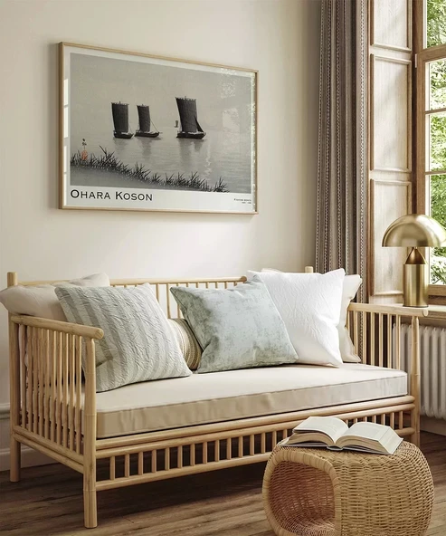 Çerçevesiz Poster Ohara Koson Balıkçı Teknesi - Resim 4