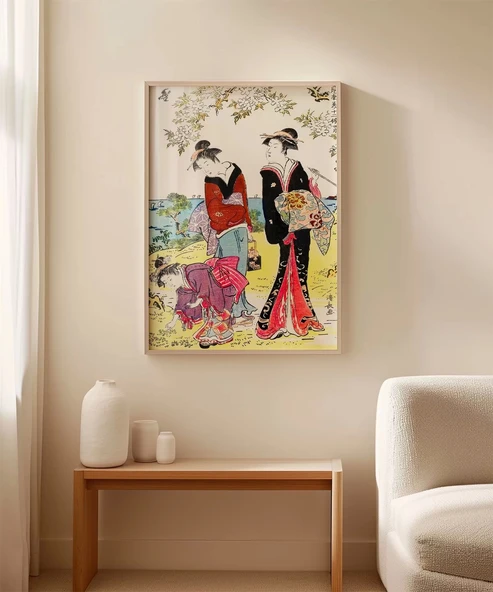 Çerçevesiz Poster Hanami Yürüyüşü - Resim 3