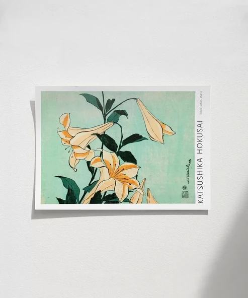 Çerçevesiz Poster Hokusai Zambaklar ürün görseli