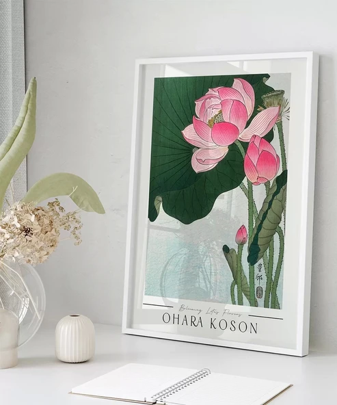 Çerçevesiz Poster Ohara Koson Çiçek Açan Lotus - 5