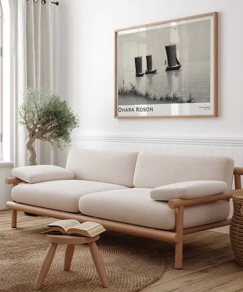 Çerçevesiz Poster Ohara Koson Balıkçı Teknesi - Resim 3