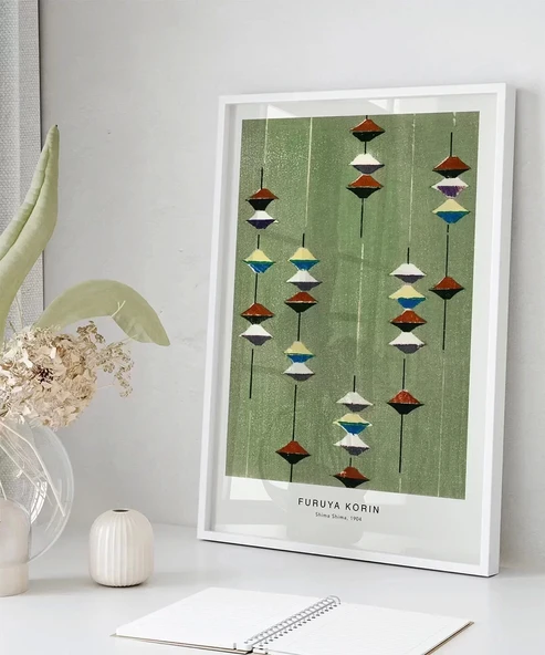 Çerçevesiz Poster Fruya Korin-Vintage Japon Deseni Baskı No 1 - Resim 5