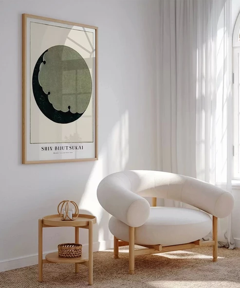 Çerçevesiz Poster Shin Bijutsukai Ay İllüstrasyonu - Resim 4