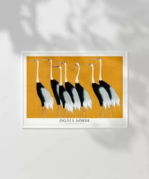 Çerçevesiz Poster Ogata Korin Kırmızı Taçlı Turnalar - Resim 6