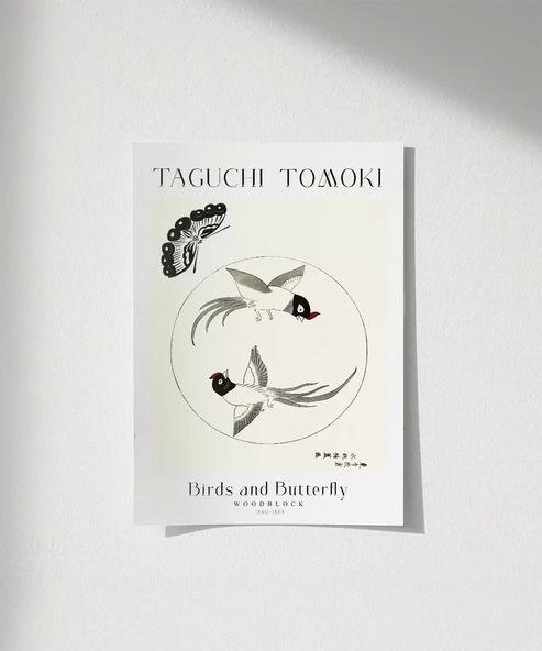 Çerçevesiz Poster Taguchi Tomoki Kuşlar ve Kelebek ürün görseli