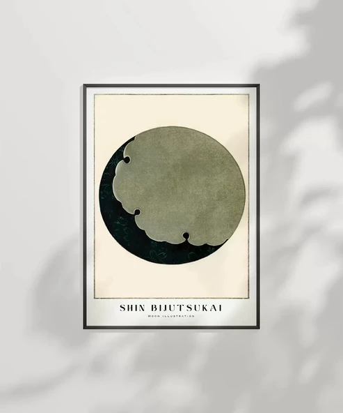 Çerçevesiz Poster Shin Bijutsukai Ay İllüstrasyonu - Resim 2
