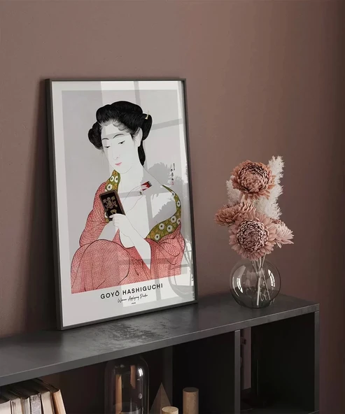 Çerçevesiz Poster Goyo Hashiguchi-Pudra Süren Kadın - Resim 6