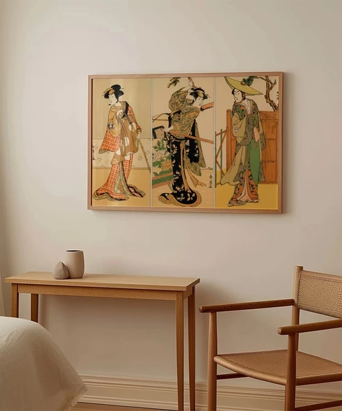 Çerçevesiz Poster Samuray ve Hanım - Resim 3