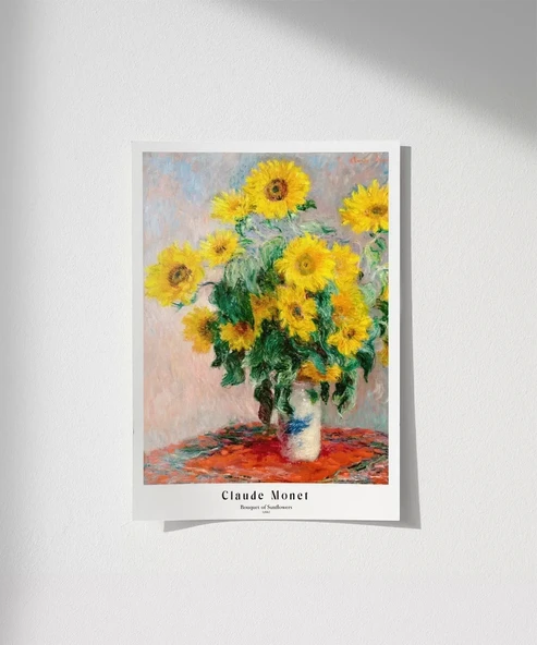 Çerçevesiz Poster Claude Monet Ayçiçeği Buketi ürün görseli