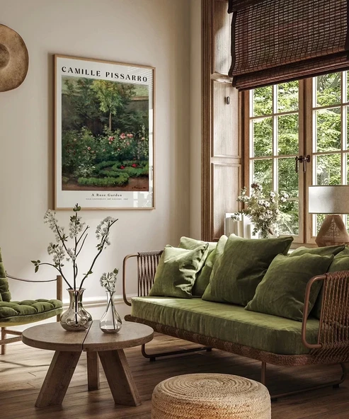 Çerçevesiz Poster Camille Pissarro Gül Bahçesi - Resim 3