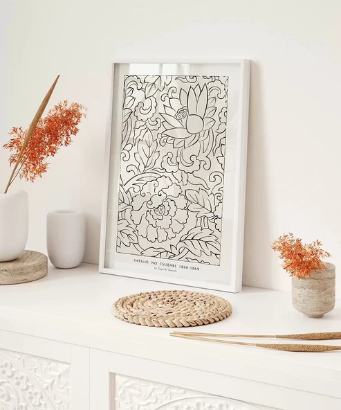 Çerçevesiz Poster Yatsuo No Tsubaki Vintage Baskı No 3 - Resim 4