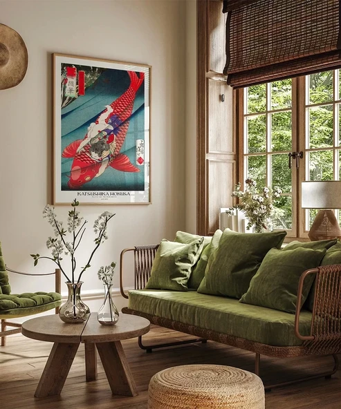 Çerçevesiz Poster Hokusai Saito No Oniwakamaru - Resim 3